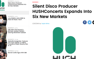 Silent Disco Producer HUSHConcerts Expands Into Six New Markets (via Billboard)